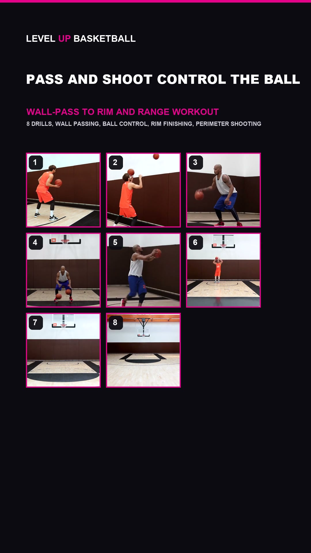 Basketball-Workout: Wandpass zum Korb und Distanzwürfe