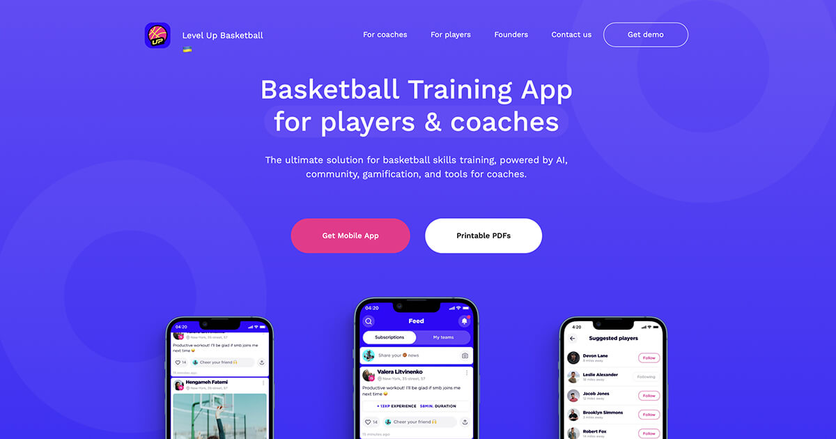 Screenshot of Level Up Basketball, AI basketball coach that reviews your recorded drill and flags what to fix
